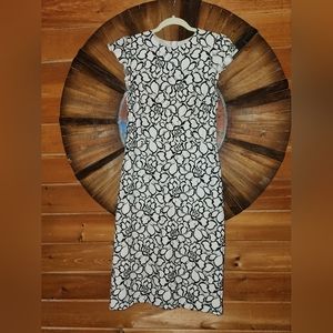 H&M black and white floral lace